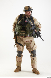 Whole Body Weapons-Rifle Man Pose with machine rifle White Army Athletic Bearded Studio photo references